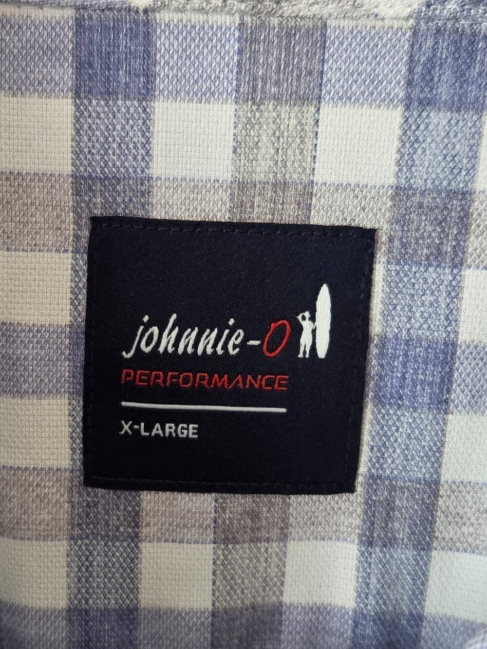 NWOT-(2) Johnnie-O Performance Shirt Men XL Blue & Grey Plaid & Graham Tweaner